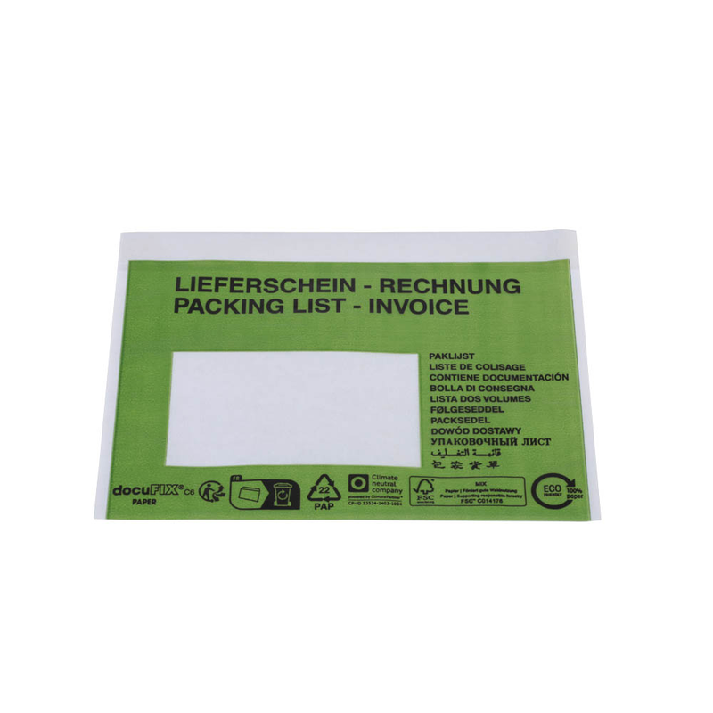 docuFIX® PAPER Lieferscheintaschen Papier DIN C6 1.000 St.