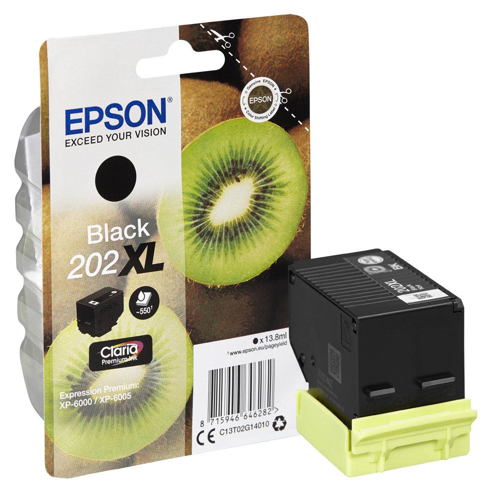 Epson Tintenpatrone schwarz HC (C13T02G14010, 202XL)
