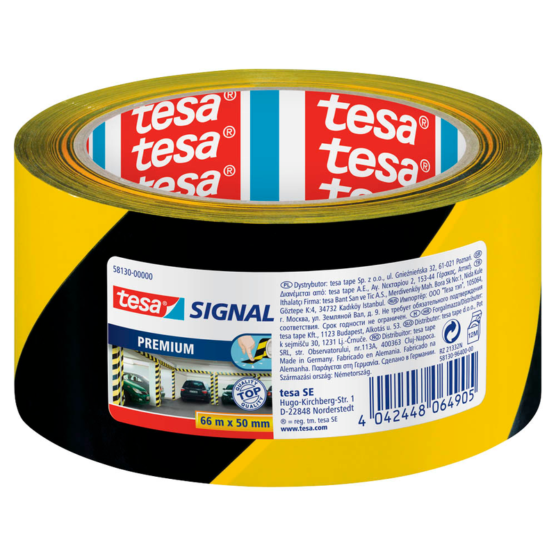 tesa Warnklebeband Signal PREMIUM schwarz/gelb 50,0 mm x 66,0 m 1 Rolle