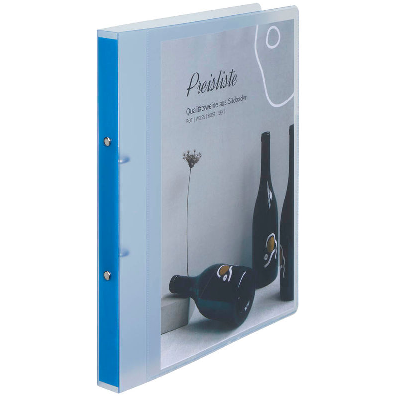 EICHNER Präsentationsringbuch 2-Ringe blau-transparent 2,5 cm DIN A4, 1 St.