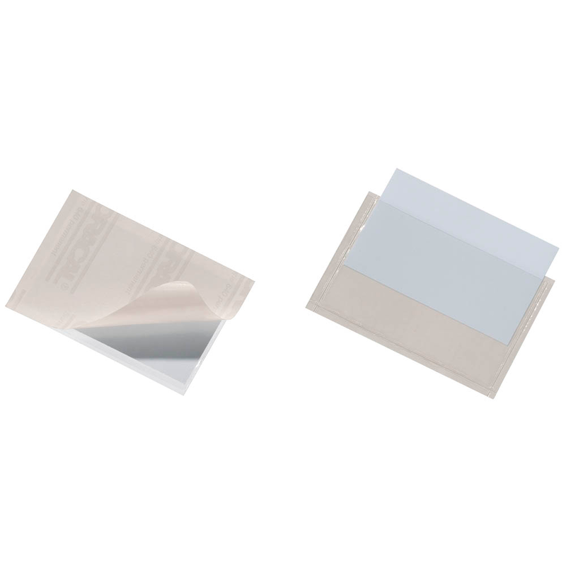 DURABLE Visitenkartentasche selbstklebend transparent, für 1 Visitenkarte, 100 St.