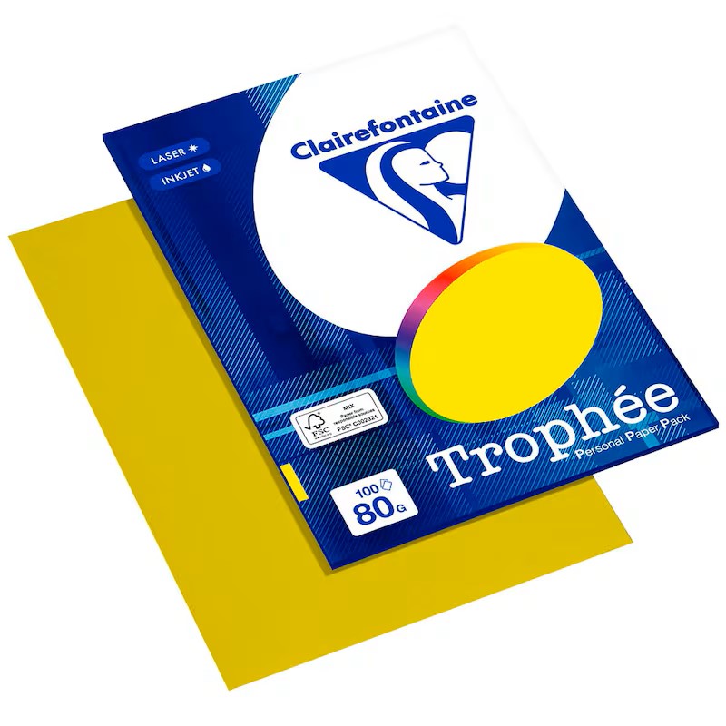Clairefontaine Kopierpapier Trophée canariengelb DIN A4 80 g/qm 100 Blatt