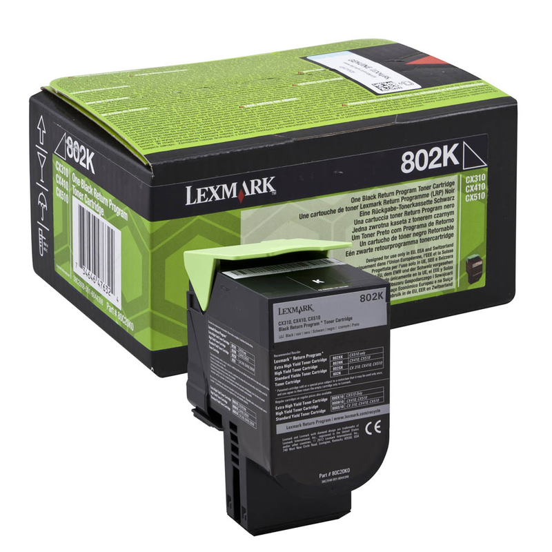 Lexmark Toner-Kit Return schwarz (80C20K0, 802K)