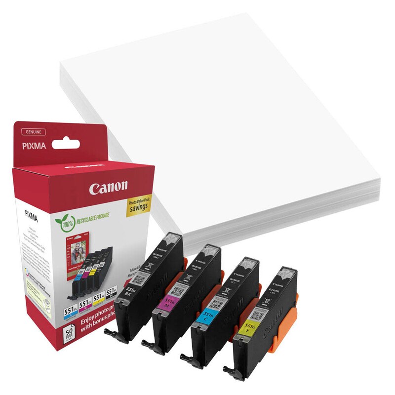 6443B008 CANON CLI551XL Pixma Tinte+Fotopapier (4) cmy pbk HC w/o SEC