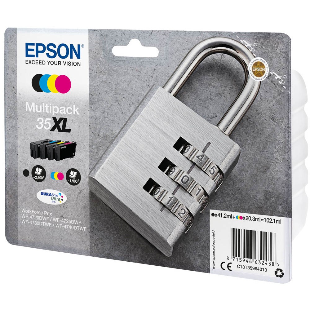 Epson Tintenpatrone gelb, magenta, schwarz, cyan HC (C13T35964010, 35XL)