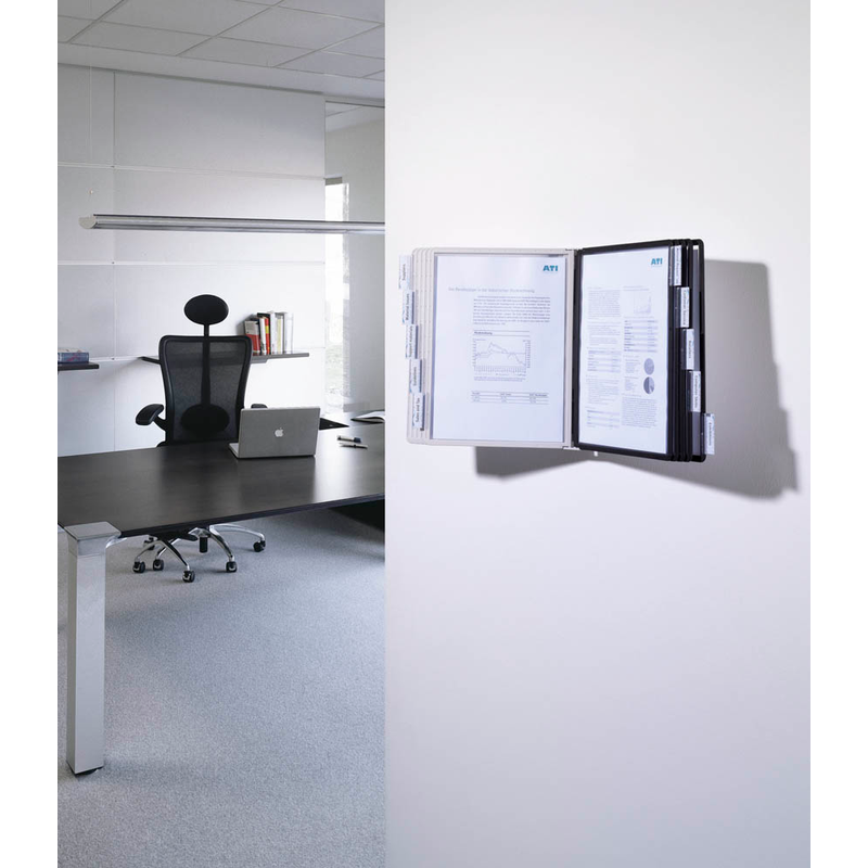 DURABLE Sichttafelsystem SHERPA Display System Wall 10 563122 DIN A4 farbsortiert mit 10 St. Sichttafeln, 1 St.