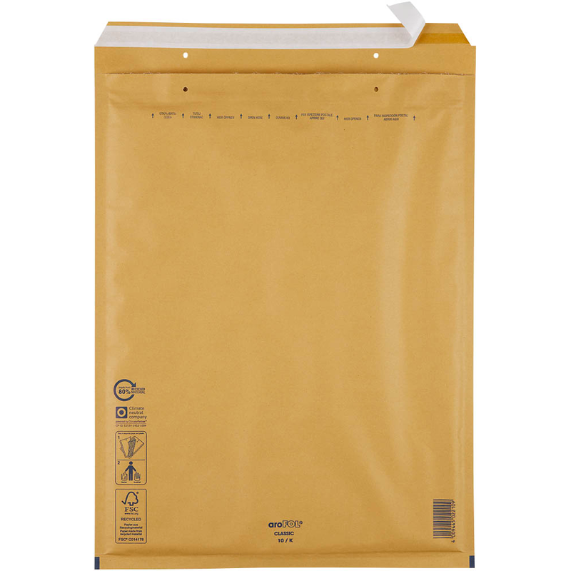 aroFOL® CLASSIC Luftpolstertaschen 10/K braun für DIN B3, 50 St.