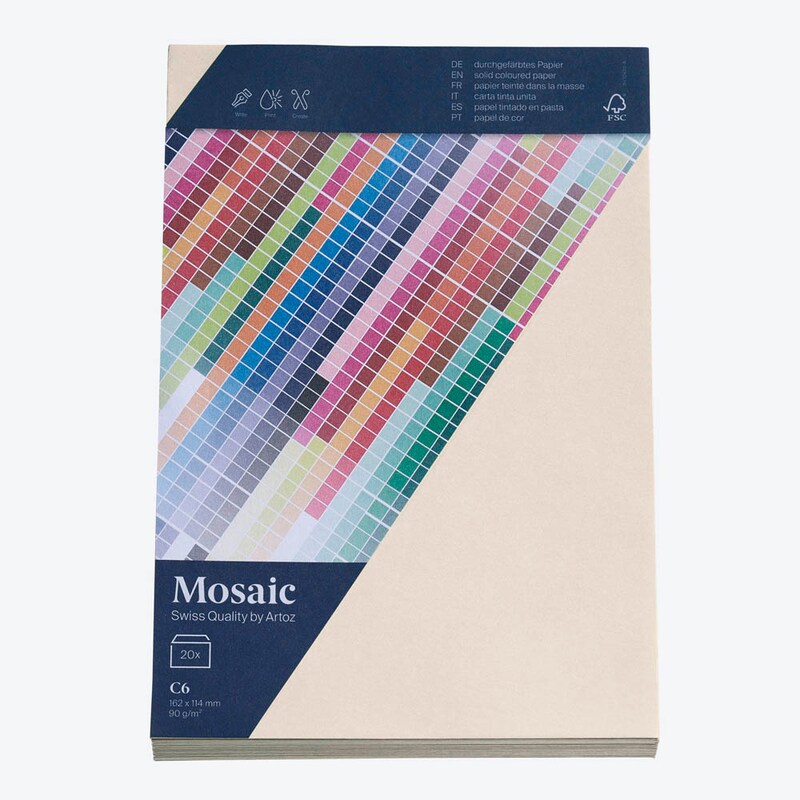 artoz Briefumschläge Mosaic DIN C6 ohne Fenster elfenbein haftklebend 20 St.