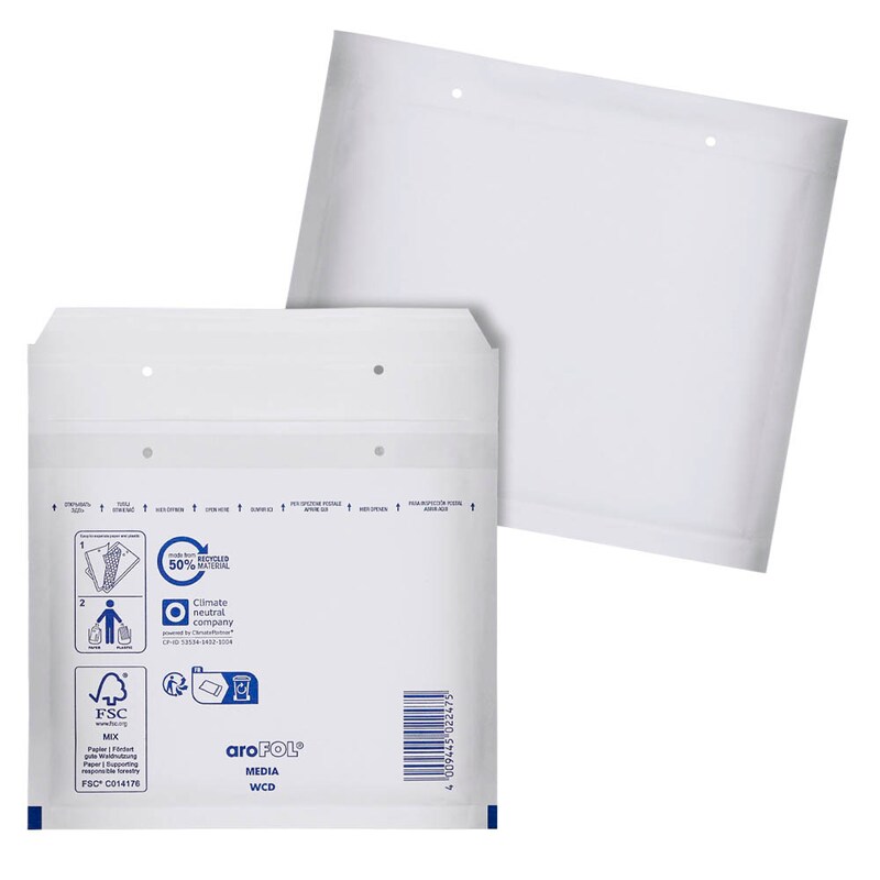 aroFOL® CLASSIC Luftpolstertaschen WCD weiß 18,0 x 16,5 cm, 100 St.