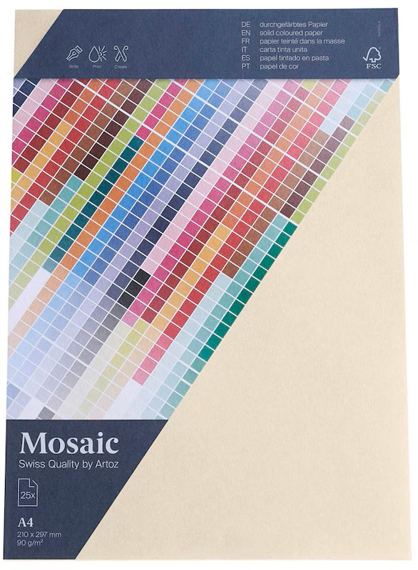 artoz Briefpapier Mosaic elfenbein DIN A4 90 g/qm 25 Blatt