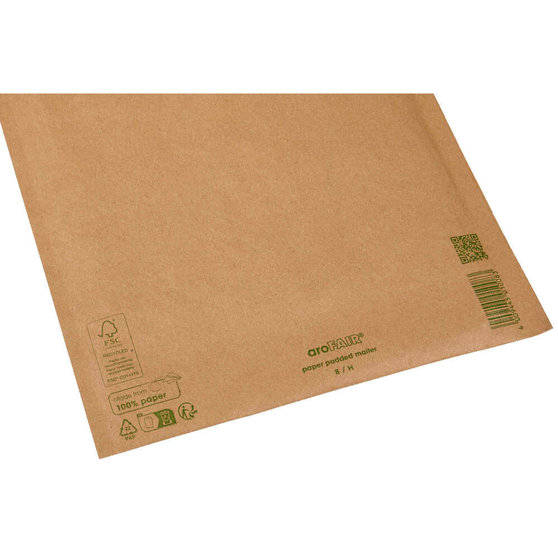 aroFAIR® Polstertaschen Gr. 8/H braun für DIN C4, 100 St.