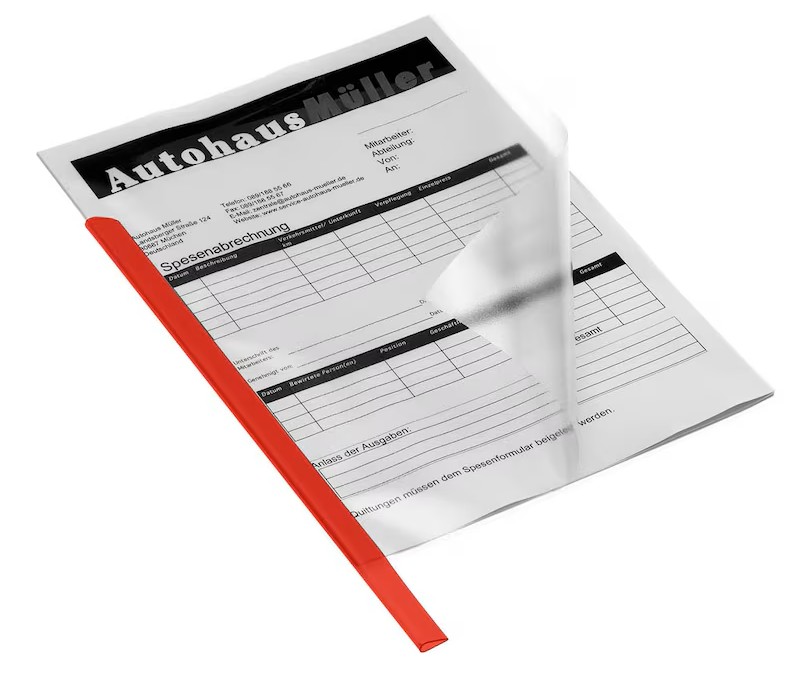 DURABLE Klemmschienen rot DIN A4 60 Blatt, 50 St.