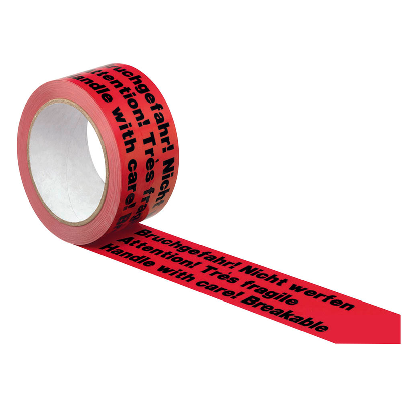 SUPRA Warnklebeband Bruchgefahr! Nicht werfen! rot/schwarz 50,0 mm x 66,0 m 1 Rolle