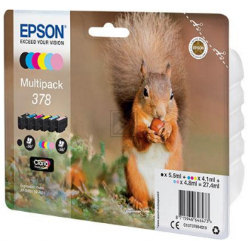 Epson Tintenpatrone gelb, gelb light, magenta light, magenta, schwarz, cyan (C13T37884010, 378)