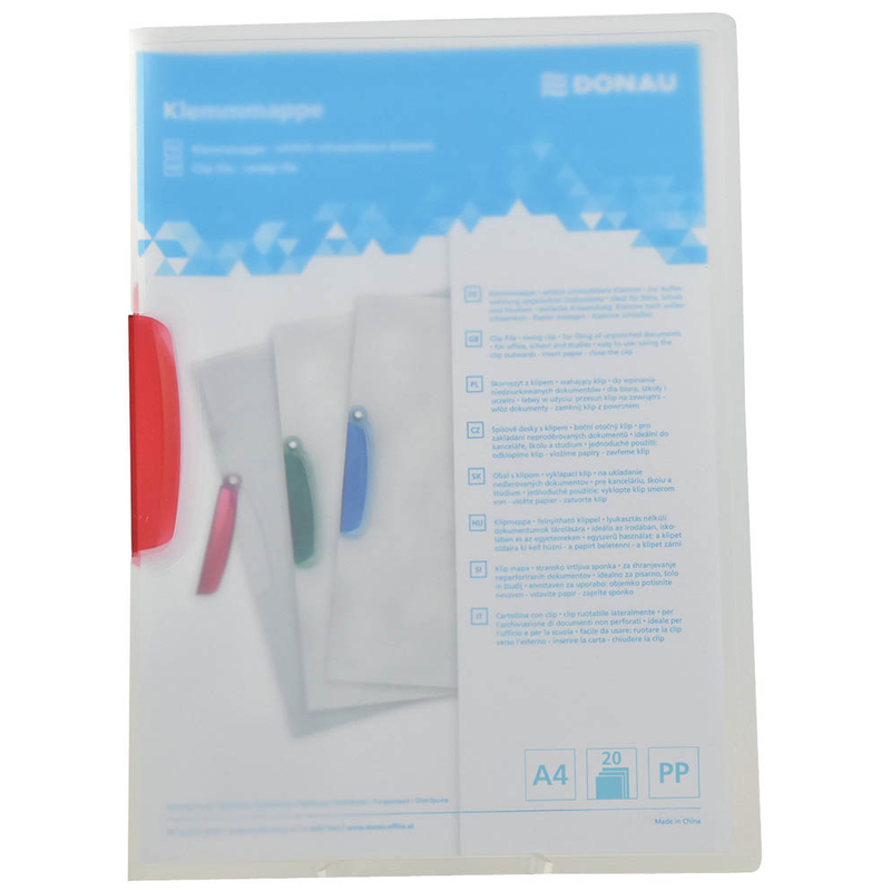 DONAU Klemmhefter transparent/rot, 1 St.