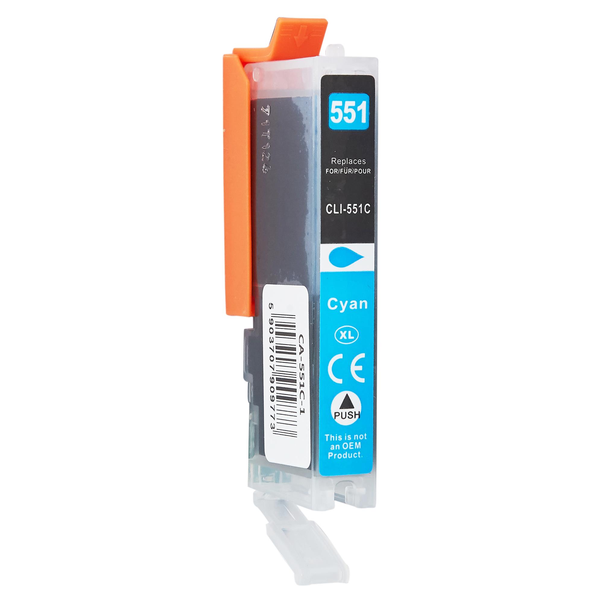 Kompatibel zu Canon CLI-551C / 6444B001 Tinte Cyan XL