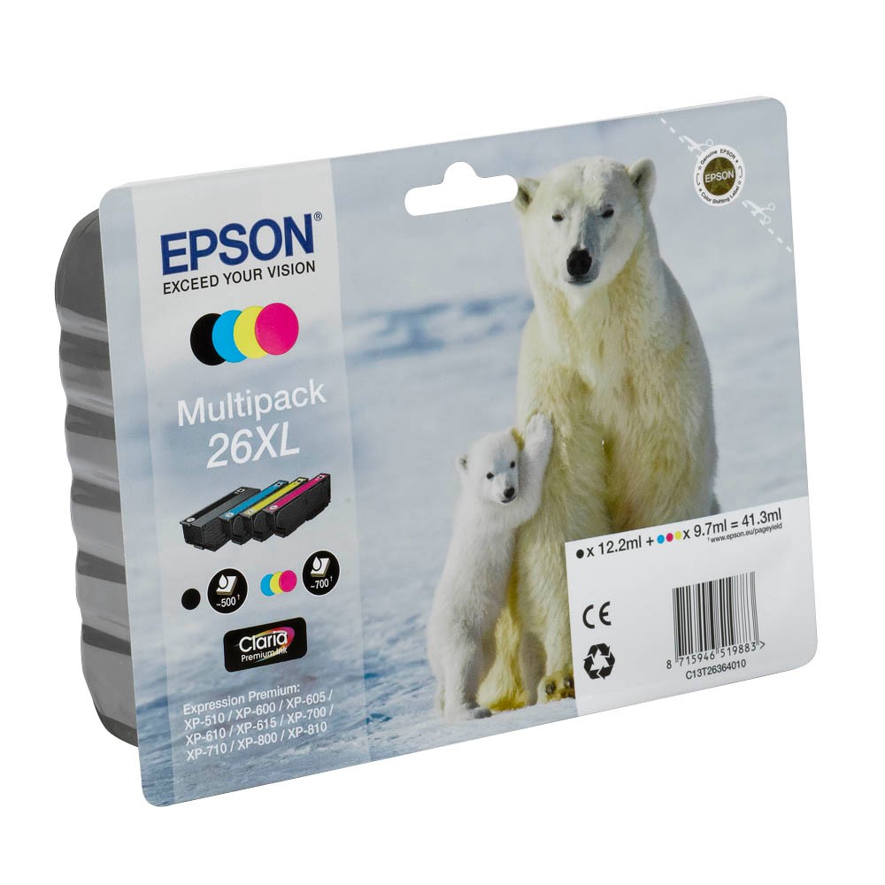 Epson 26 XL / C13T26364010 Tinten Multipack (4er Set)