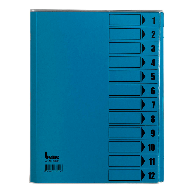 bene Ordnungsmappe 12 Fächer blau, 1 St.