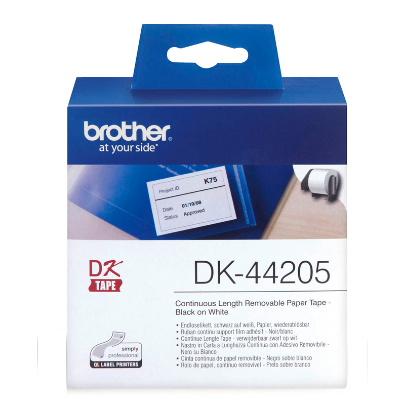 Brother Endlospapierrolle für Etikettendrucker DK44205 weiß, 62,0 mm, 1 x 1 Etiketten