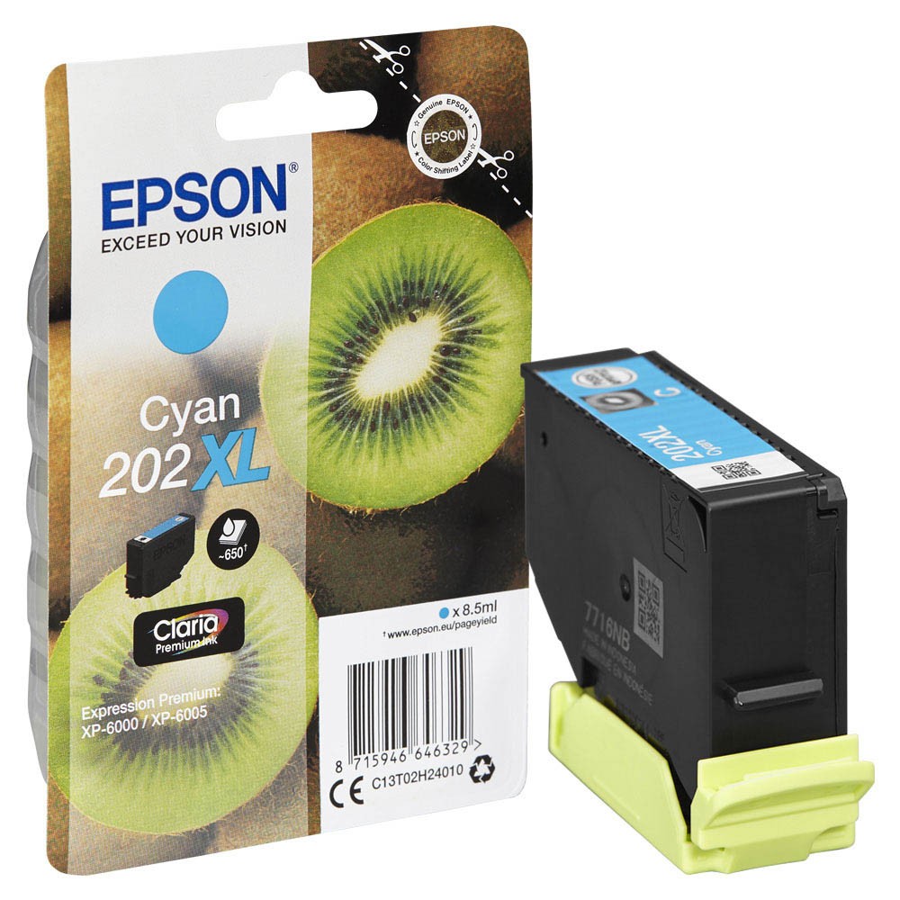 Epson Tintenpatrone cyan HC (C13T02H24010, 202XL)