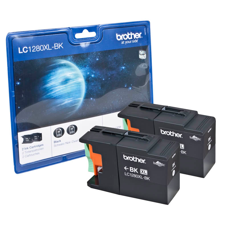Brother Tintenpatrone 2 x schwarz HC (LC-1280XLBKBP2DR)