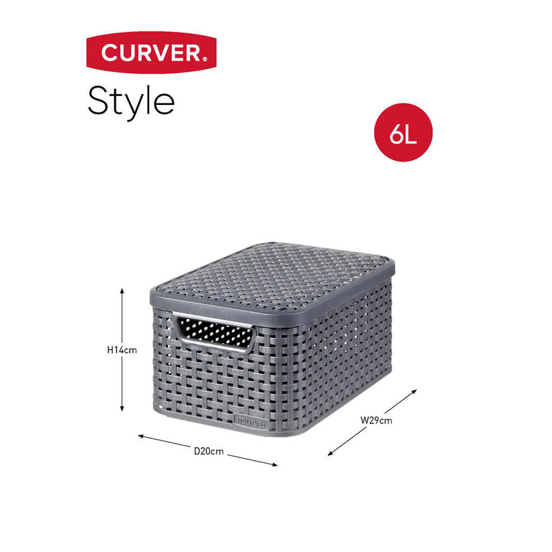 curver STYLE S Aufbewahrungsboxen anthrazit 29,1 x 19,8 x 14,2 cm, 3 St.