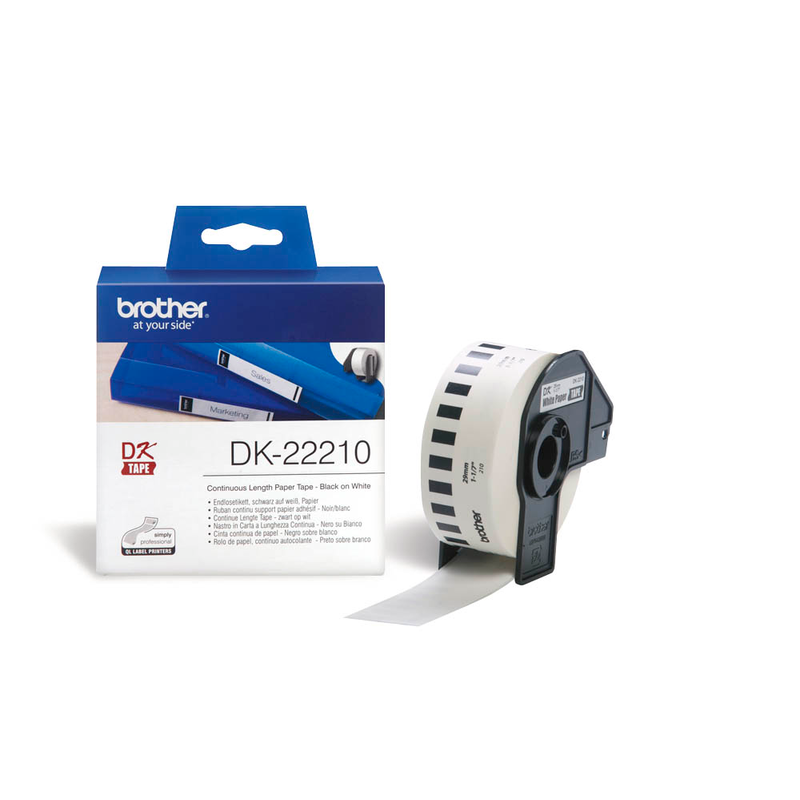 Brother Endlospapierrolle für Etikettendrucker DK22210 weiß, 29,0 mm, 1 x 1 Etiketten