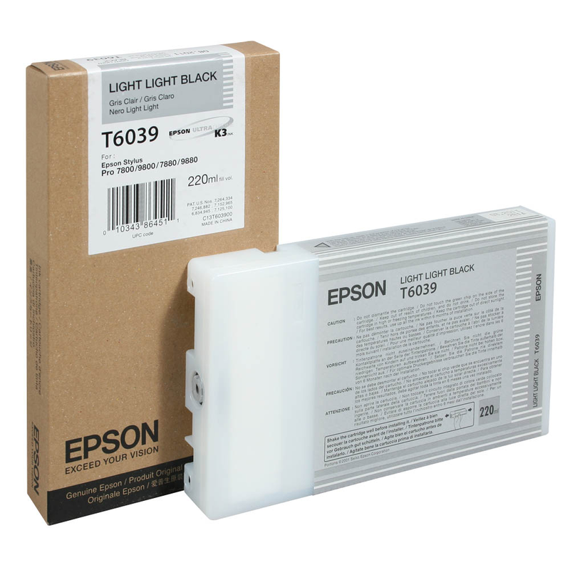 Epson Tintenpatrone schwarz light, light HC (C13T603900, T6039)