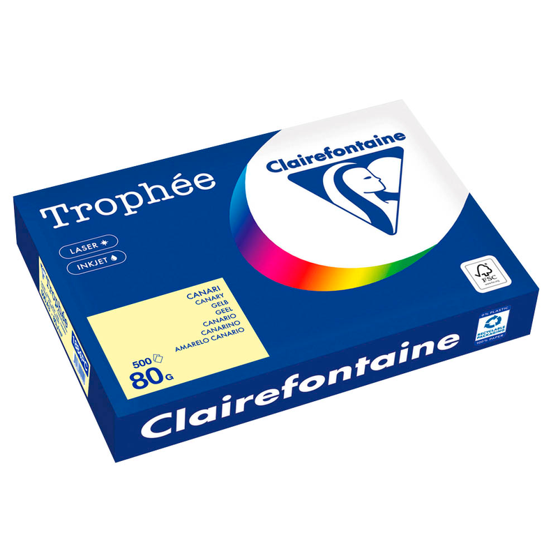 Clairefontaine Kopierpapier Trophée gelb DIN A3 80 g/qm 500 Blatt