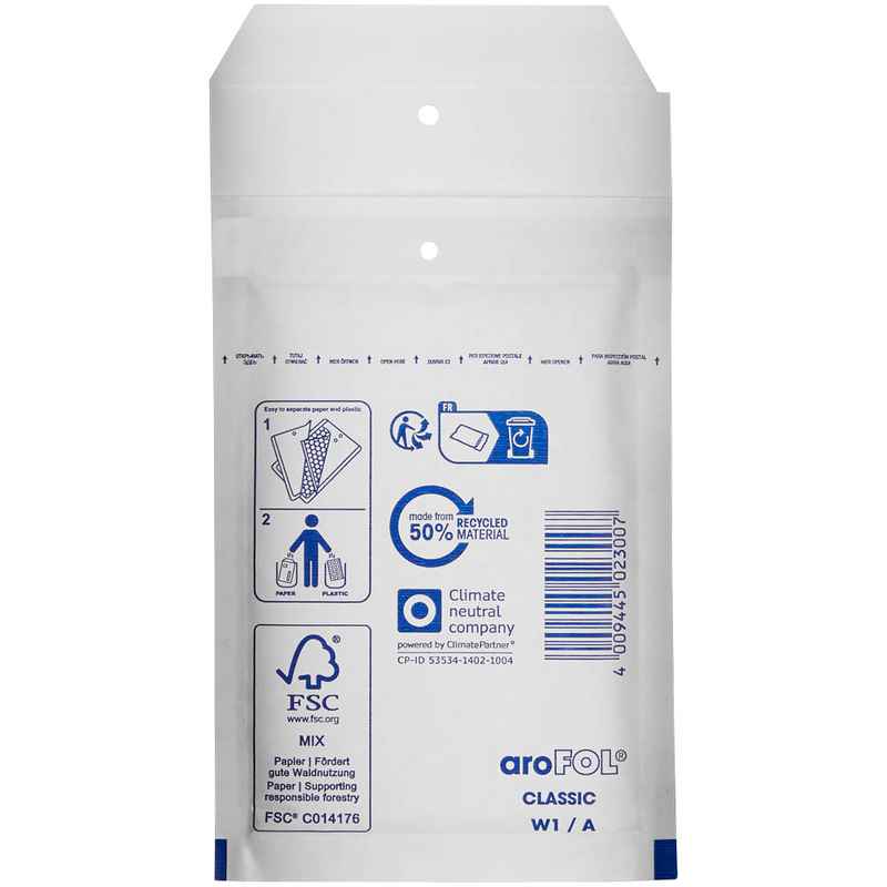 aroFOL® CLASSIC Luftpolstertaschen W1/A weiß für DIN A7, 200 St.
