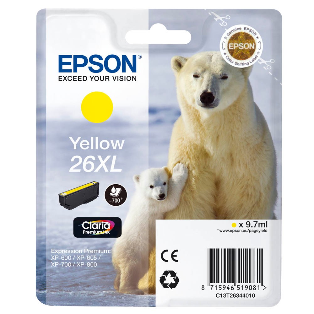 Epson 26 XL / C13T26344012 Tinte Yellow