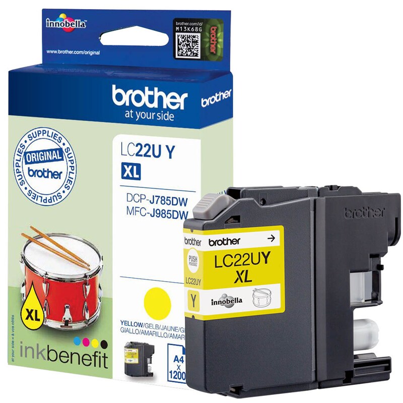 Brother Tintenpatrone gelb HC (LC-22UY)