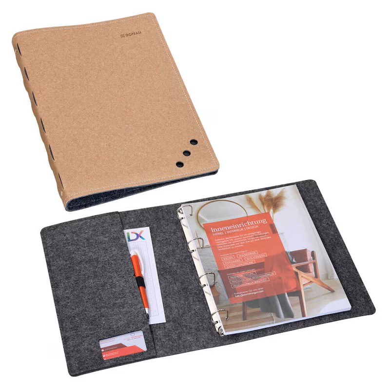 DONAU Ringbuch 4-Ringe hellbraun 3,0 cm DIN A4, 1 St.