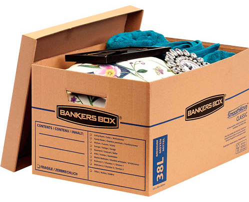 Bankers Box Umzugskartons SmoothMove Umzugsbox 47,0 x 33,5 x 27,0 cm, 10 St.