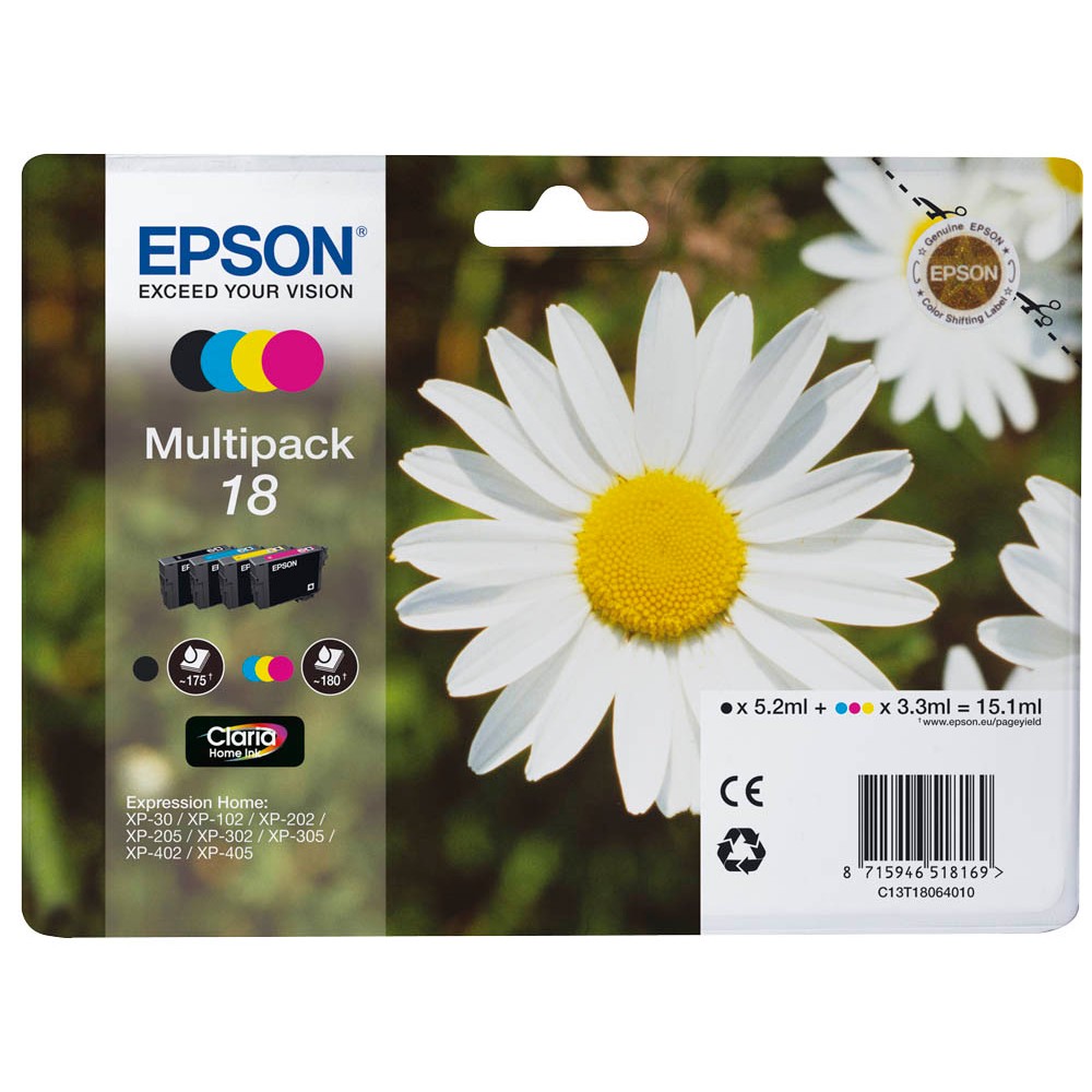 Epson 18 / C13T18064012 Tinten Multipack CMYK (4er Set)
