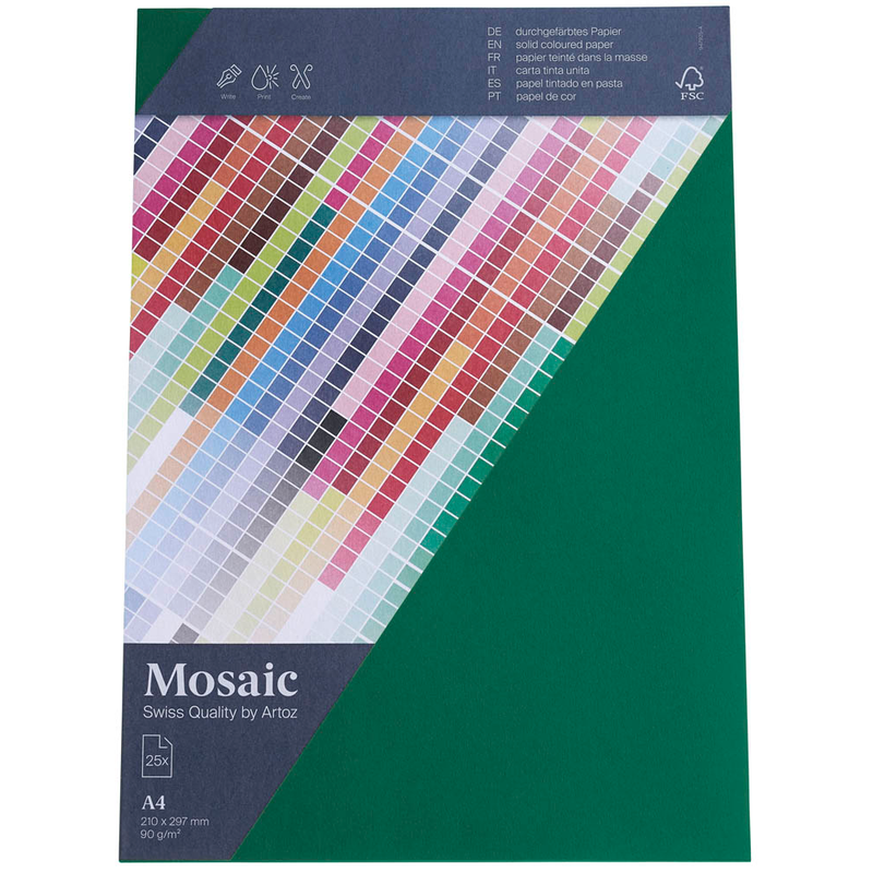 artoz Briefpapier Mosaic tannengrün DIN A4 90 g/qm 25 Blatt