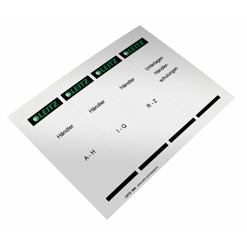 LEITZ Einsteck-Rückenschilder 1680 grau für 8,0 cm Rückenbreite, 100 St.
