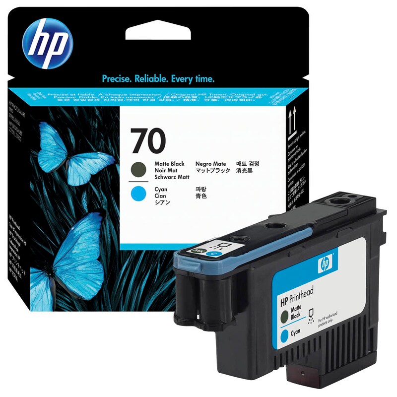 HP C9404A / 70 Druckkopf schwarz matt, cyan
