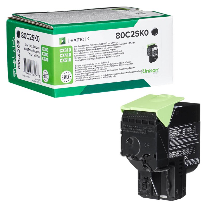 Lexmark Toner-Kit Return schwarz HC (80C2SK0, 802SK)