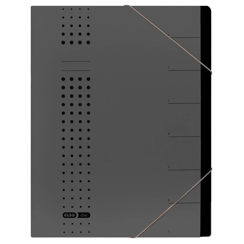 ELBA Ordnungsmappen chic 7 Fächer anthrazit, 5 St.