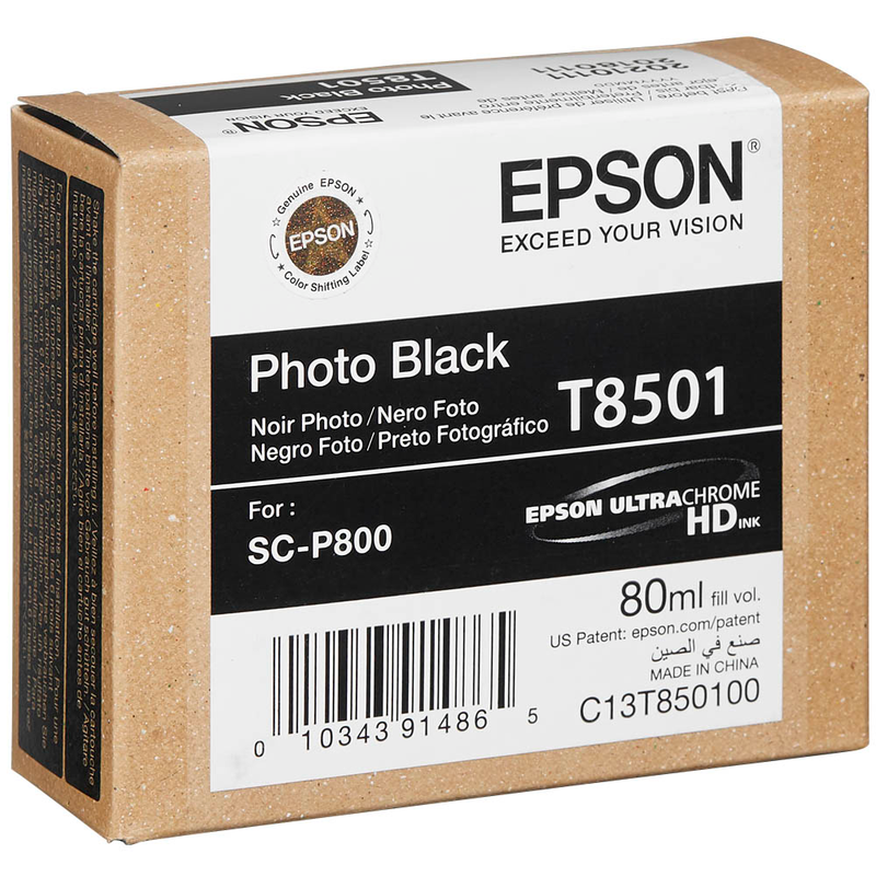 Epson Tintenpatrone photo schwarz (C13T850100, T8501)