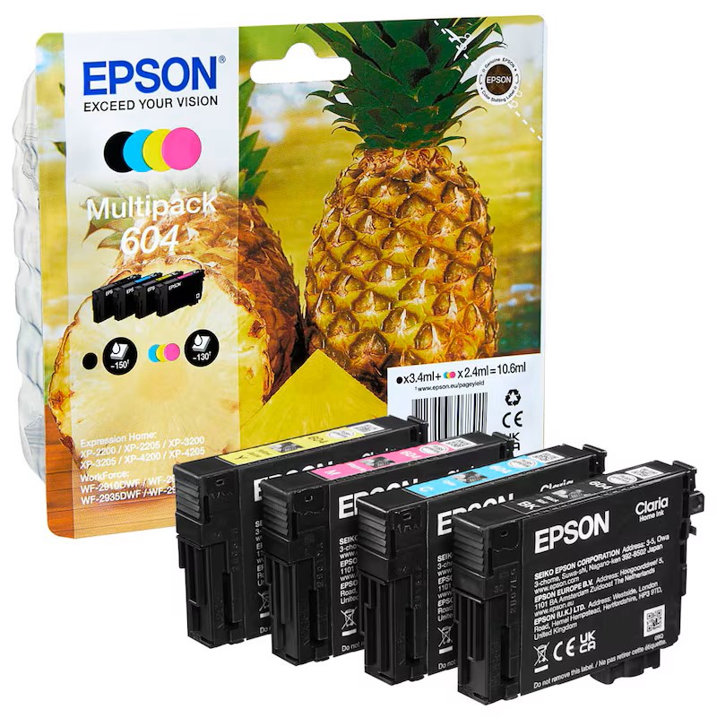 Epson Tintenpatrone gelb, magenta, schwarz, cyan SC (C13T10G64010, 604)