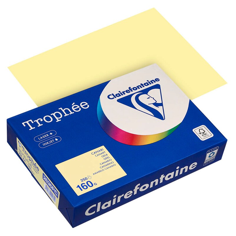Clairefontaine Kopierpapier Trophée gelb DIN A4 160 g/qm 250 Blatt