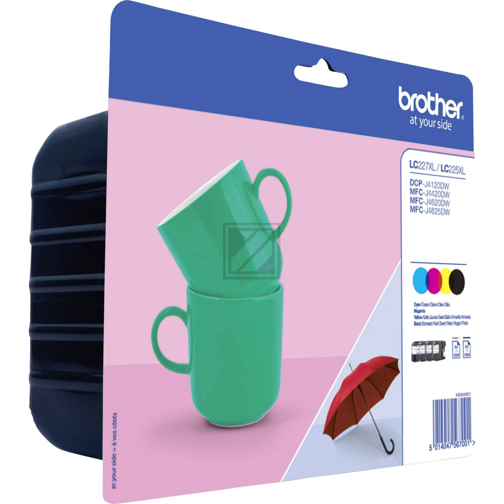 Brother Tintenpatrone gelb, magenta, schwarz, cyan (LC-227XLVALBPDR, LC-225XL, LC-227XL)