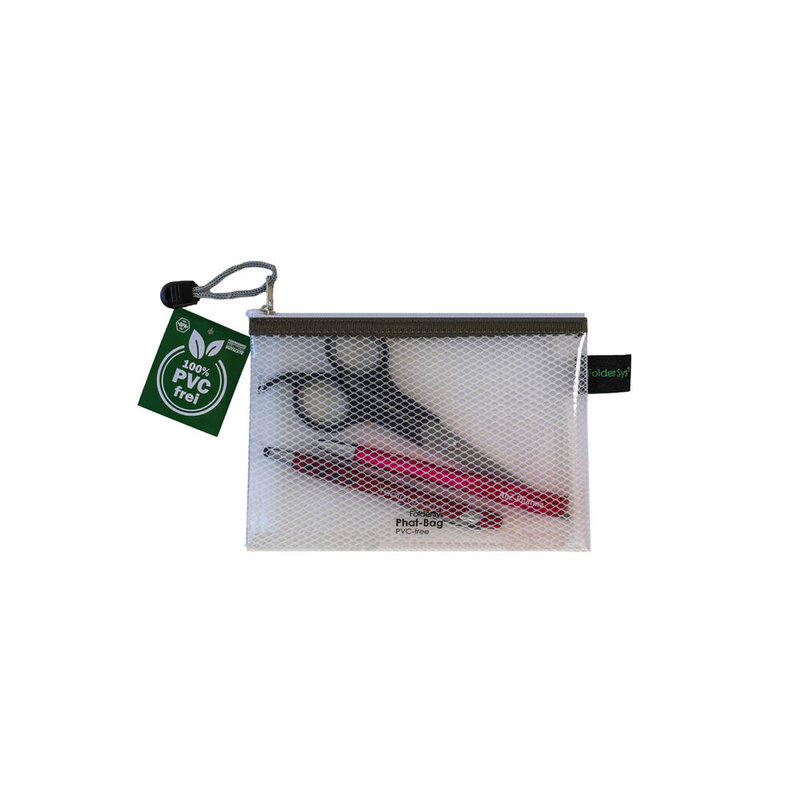 FolderSys Reißverschlussbeutel DIN A6 transparent/taupe 0,15 mm, 1 St.