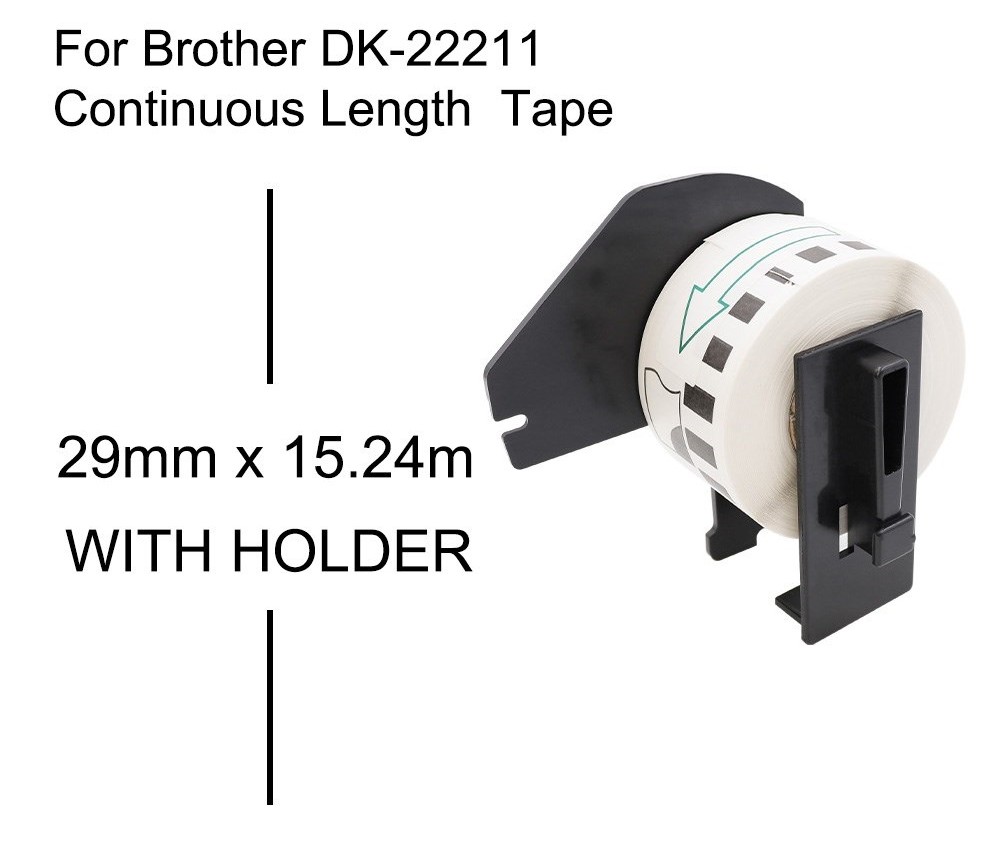 Kompatibel zu Brother DK-22211 Endlosetiketten schwarz auf weiß