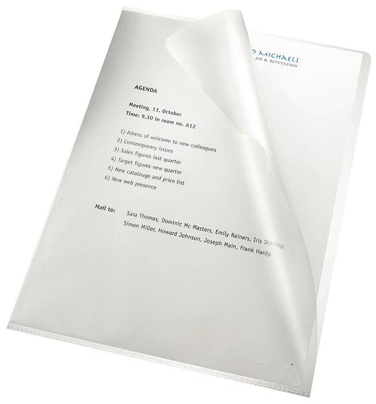 bene Sichthüllen DIN A4 transparent genarbt 0,11 mm, 100 St.