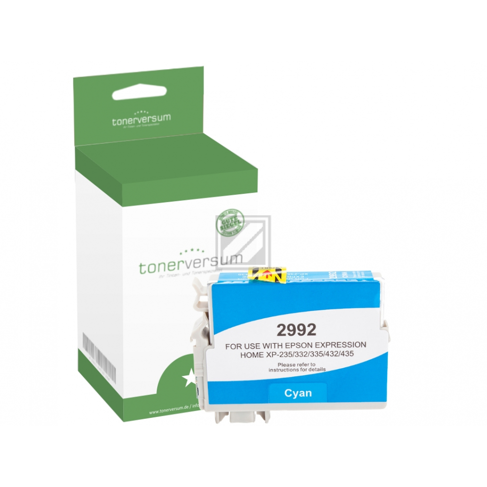 Tonerversum Tintenpatrone cyan HC (100422) ersetzt T2992