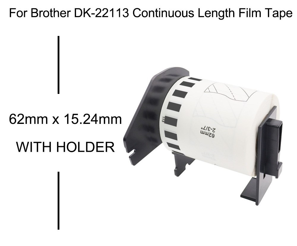 Kompatibel zu Brother DK-22113 Endlosetiketten schwarz auf transparent
