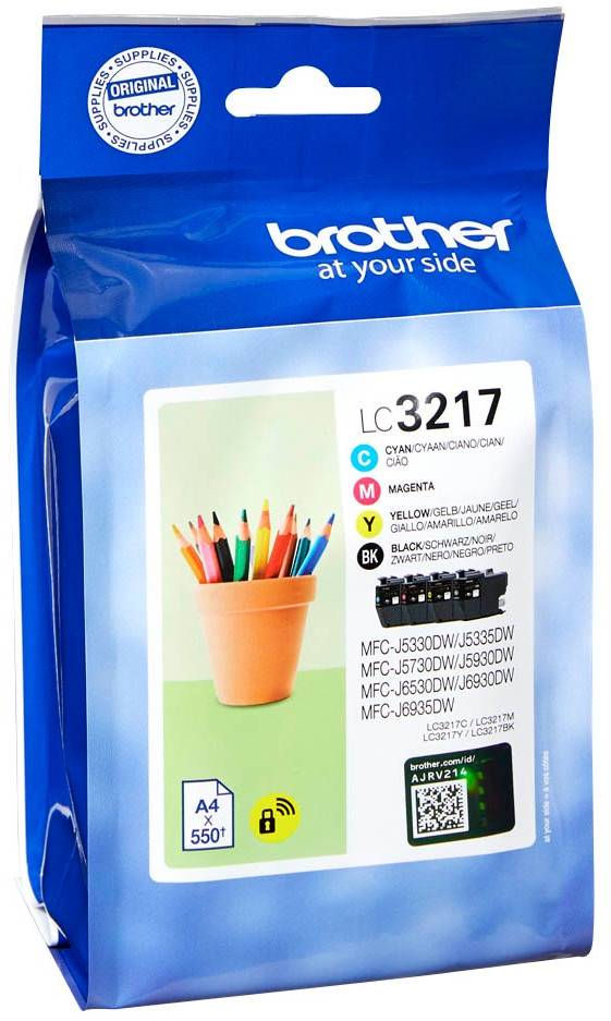 Brother Tintenpatrone gelb, magenta, schwarz, cyan (LC3217VALDR)